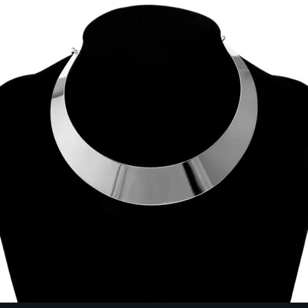 NWT Amazing Silver Metal Torque Gladiator Necklace!